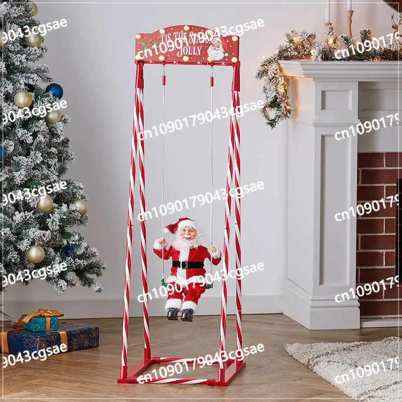 Christmas Day Mall Hotel Scene Decoration Electric Music Santa Swing Gifts Children Boys Girls