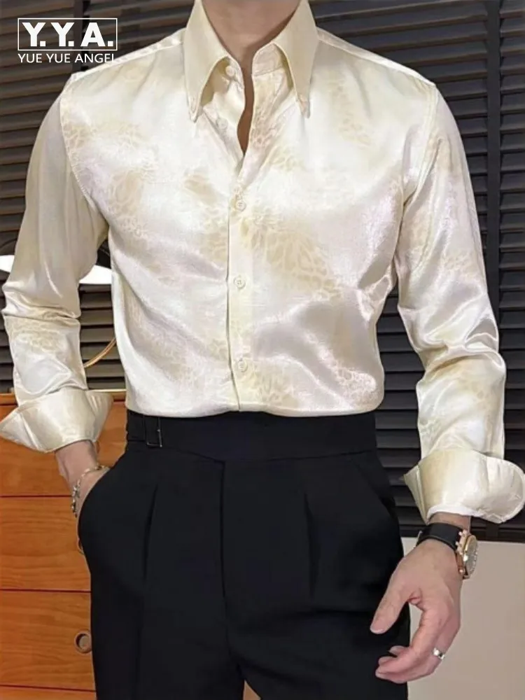 

Мужская рубашка в итальянском стиле, приталенная, с отложным воротником, с принтом зебры, модная, с длинным рукавом, на одной пуговице, повседневная, новинка