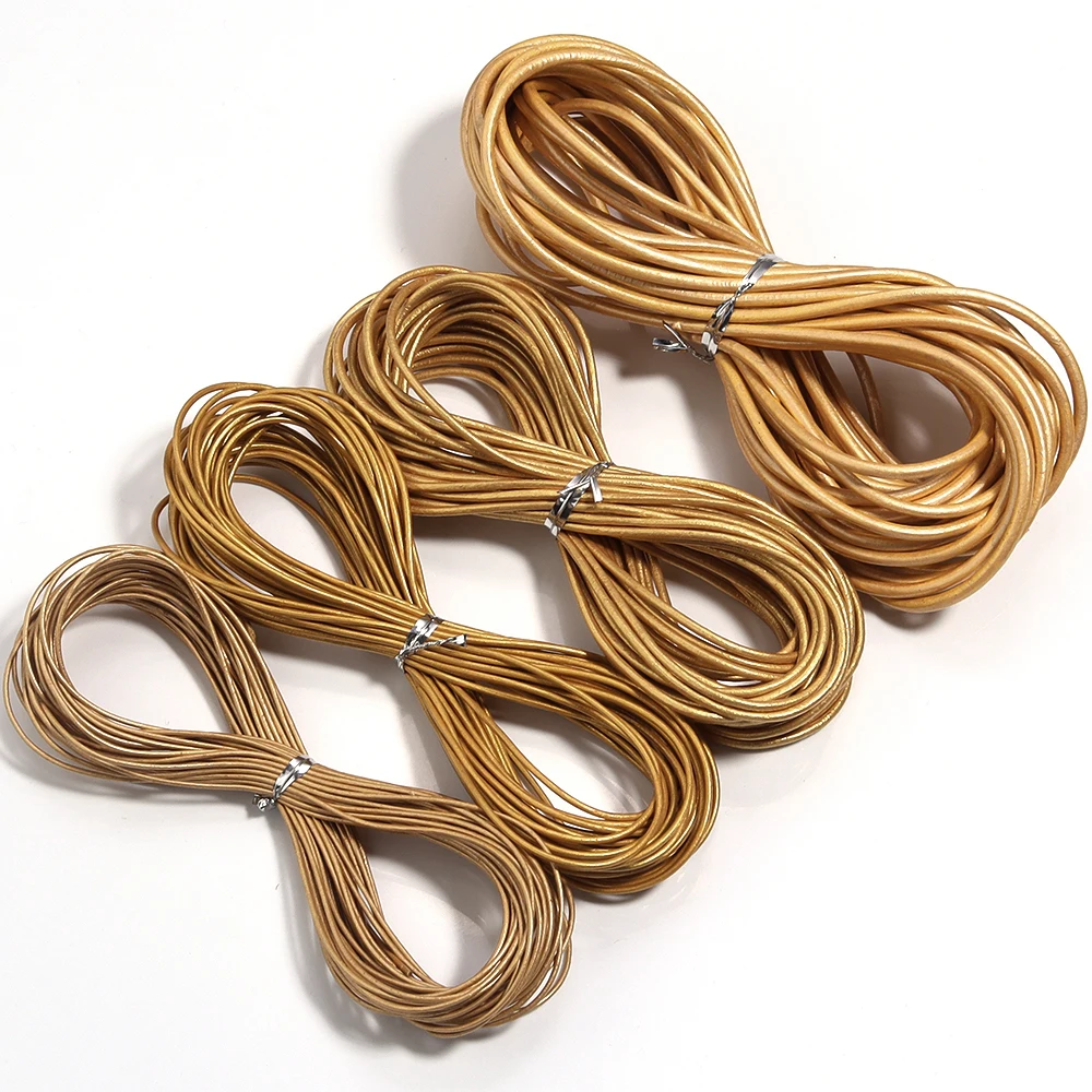 10 Meter 100 % echtes Lederband, Durchmesser 1/1,5/2/3 mm, buntes rundes Lederseil für Armband, Halskette, DIY-Schmuckherstellung – Detail 13