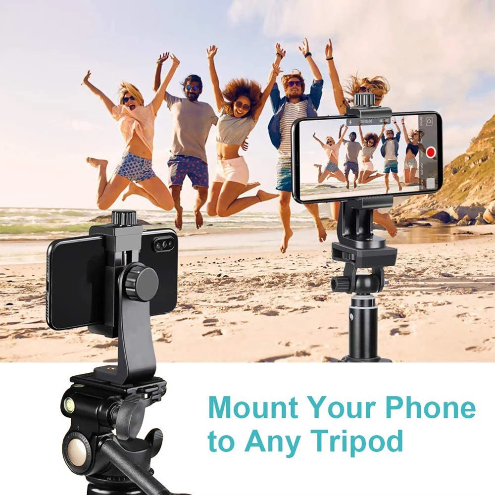 Phone Holder Smartphone Clip 360 Degree Rotation Holder Mount Adjustable Clamp for Tripod Monopod Selfie Stick Photography