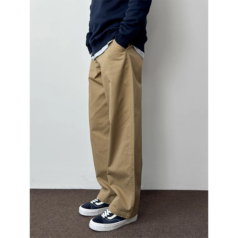 2026 spring solid color basic straight casual pants men's spring and autumn loose versatile commuter pants