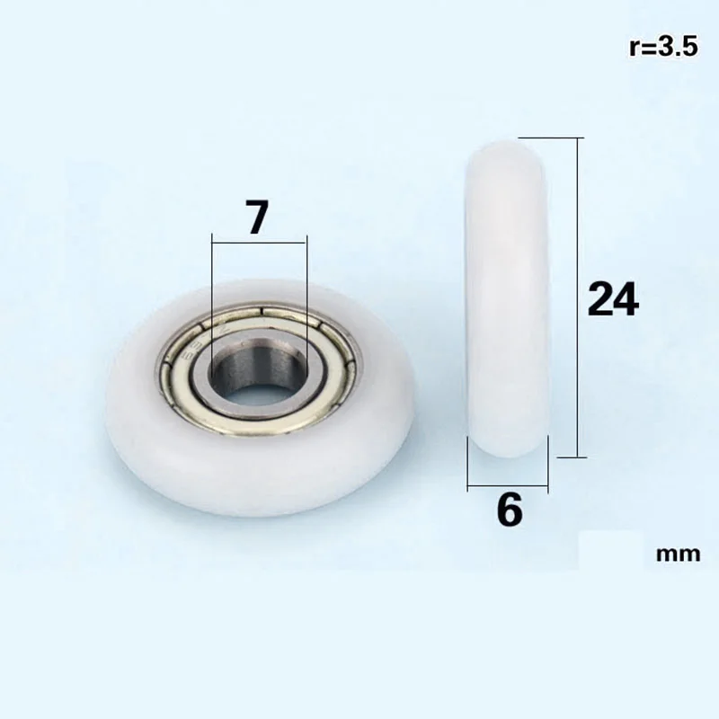 

5PCS 7x24x6mm Bearing Pulley Sliding Track Roller Rolling Wheel Accessories skateboard wheels