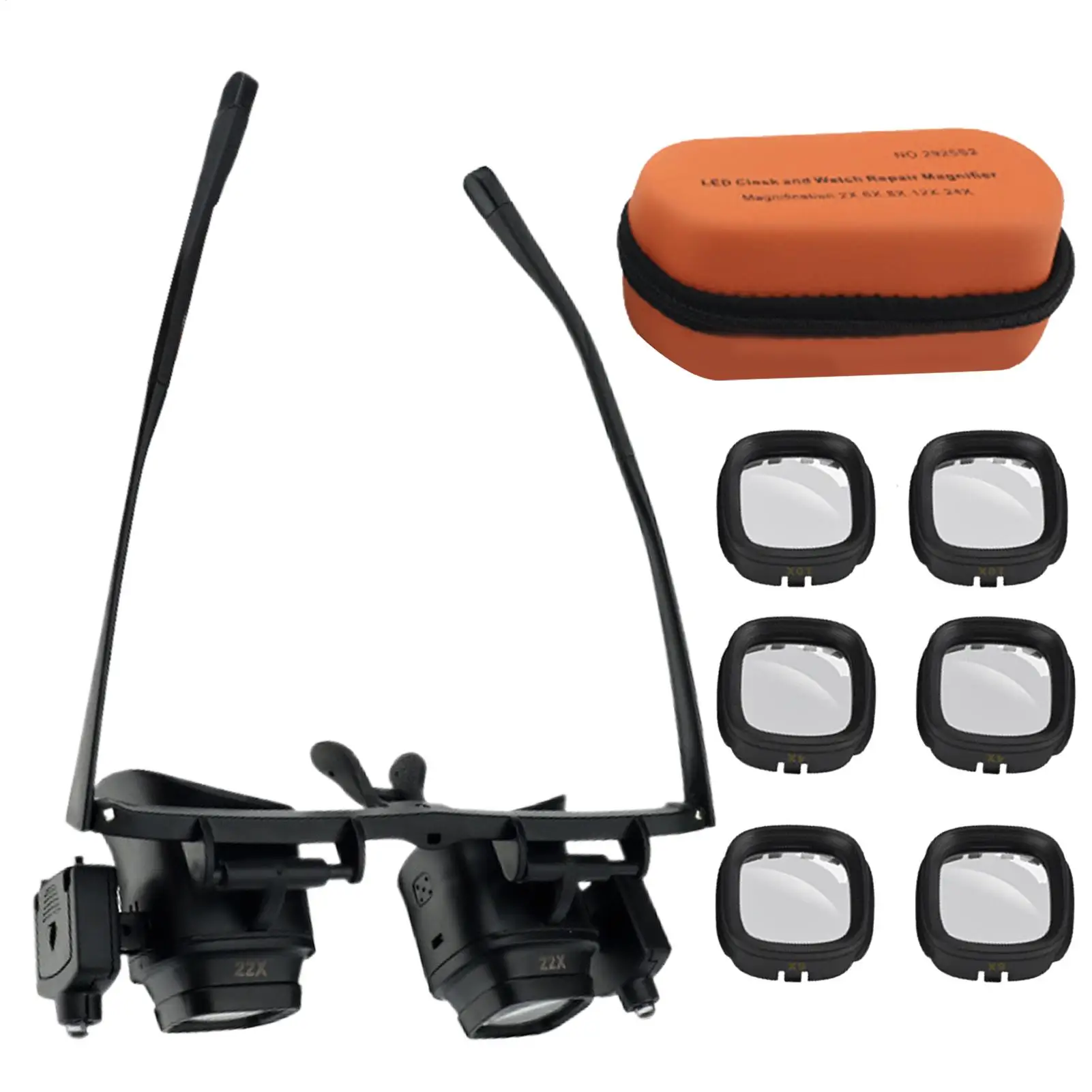 

Hot sell 2X LED Watch Jeweler Repair Magnifier Head-Mounted Headband Adjustable Magnifying Head Eye Glasses Loupe Lens 6X 10X