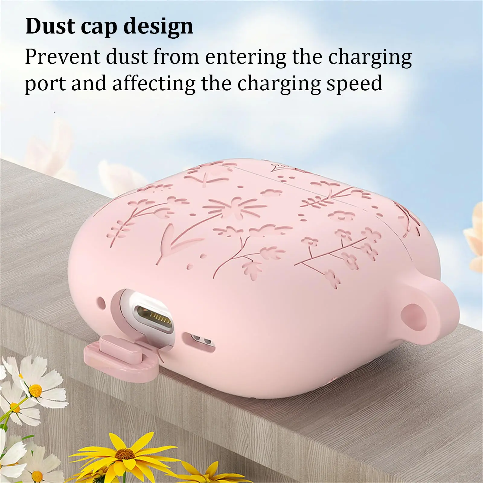 For AirPods 4 Case 3D Creative Flower Protective Shockproof Cover with Keychain/Cleaning Kit Soft Silicone Case For AirPods 4th