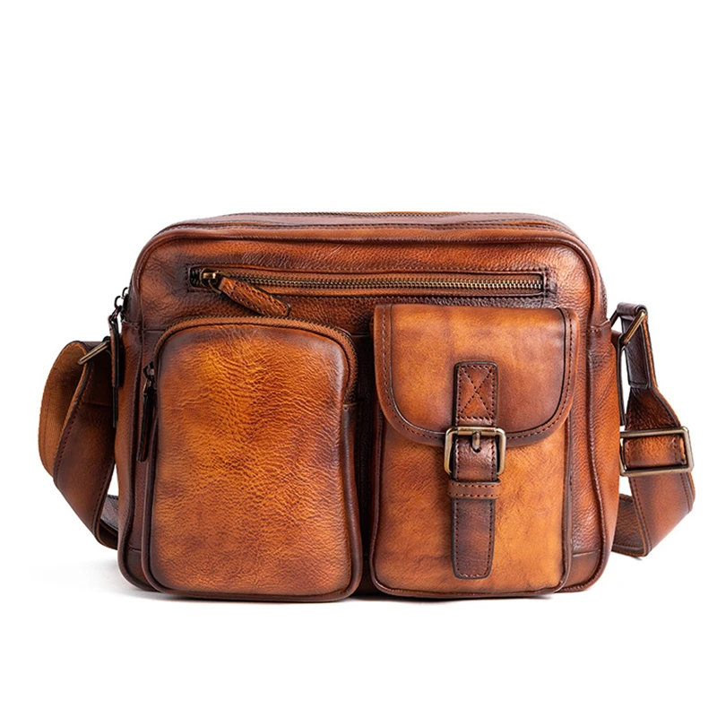 Bolsa de Ombro de Couro Genuíno Masculina de Alta Qualidade, Macho, Alta Capacidade, Corpo Transversal, Bolsas Mensageiro Casual Business, 2022