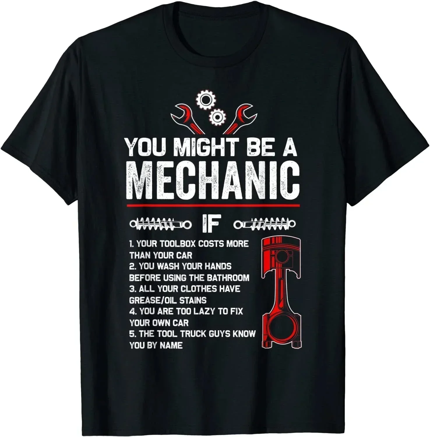 Funny Mechanic Gifts Rife Young Tshirts Design Tops Shirt Woman Hip Hop Tees Vintage You Might Be A Mechanic If Printed T-Shirt