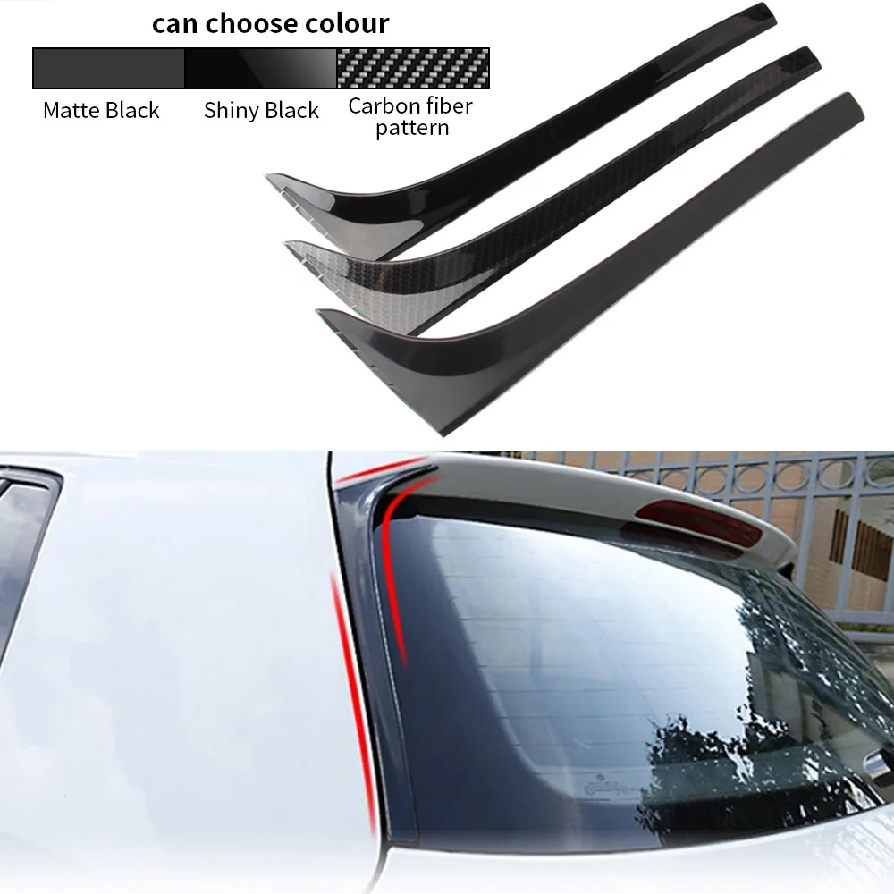 2PCS ABS Car Rear Window Side Spoiler Wing Sticker Trunk Spoiler Side Wing For VW Golf 7 MK7 GTD R 2014-2018