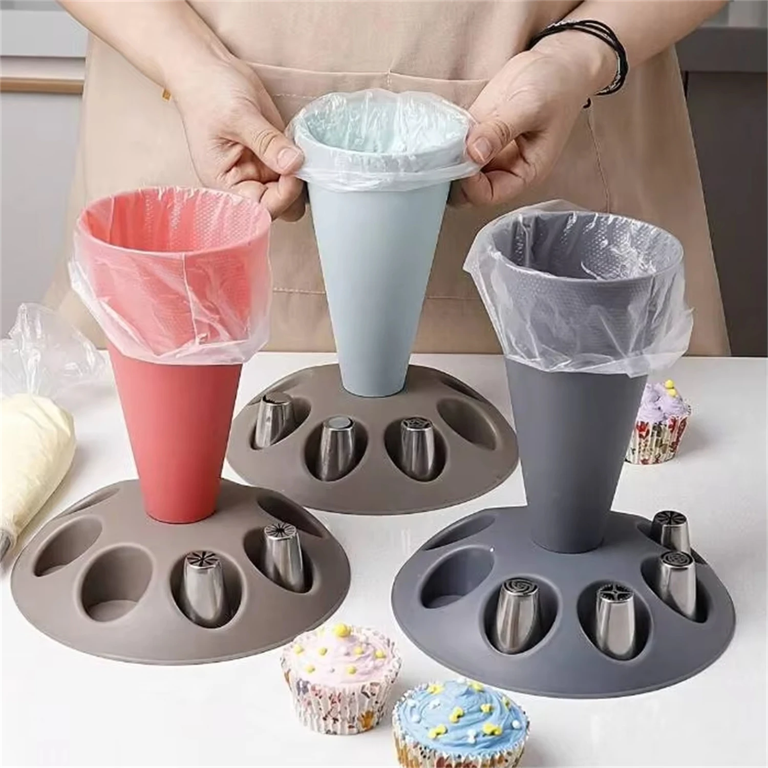 1Pcs Cake Decorating Piping Bag with Tips Holder Baking Tool for Home Kitchen Birthday Cake Decoration Accessory — купить у AliExpress WW