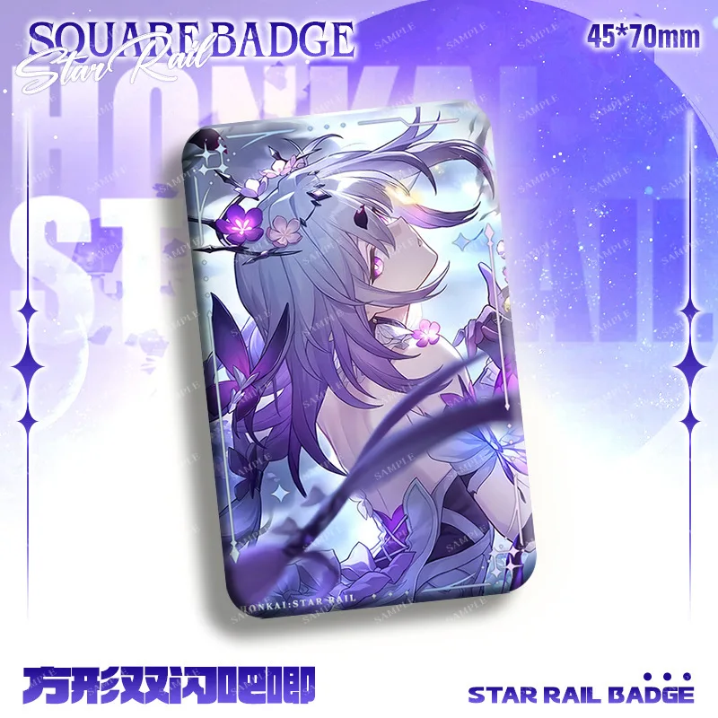 1Pc Honkai Star Rail Phainon Anaxa Castorice Shining Rectangle Badge Collection Brooch Anime Cosplay Accessories Gift For Fans