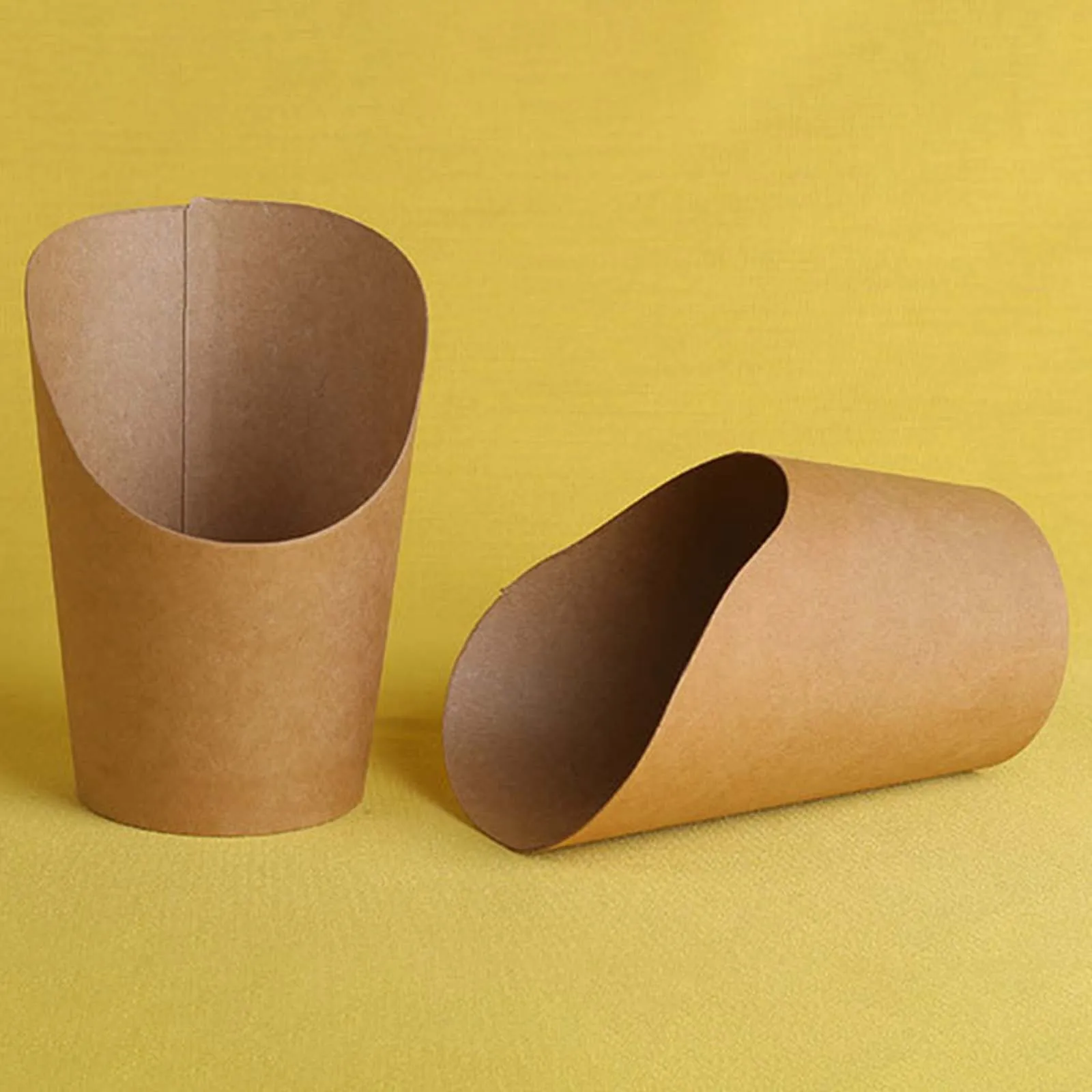 Soporte para patatas fritas, vasos de papel Kraft, conos de papel para fiestas, suministros para hornear, vasos de papel desechables, soporte para freír para Charcuterie