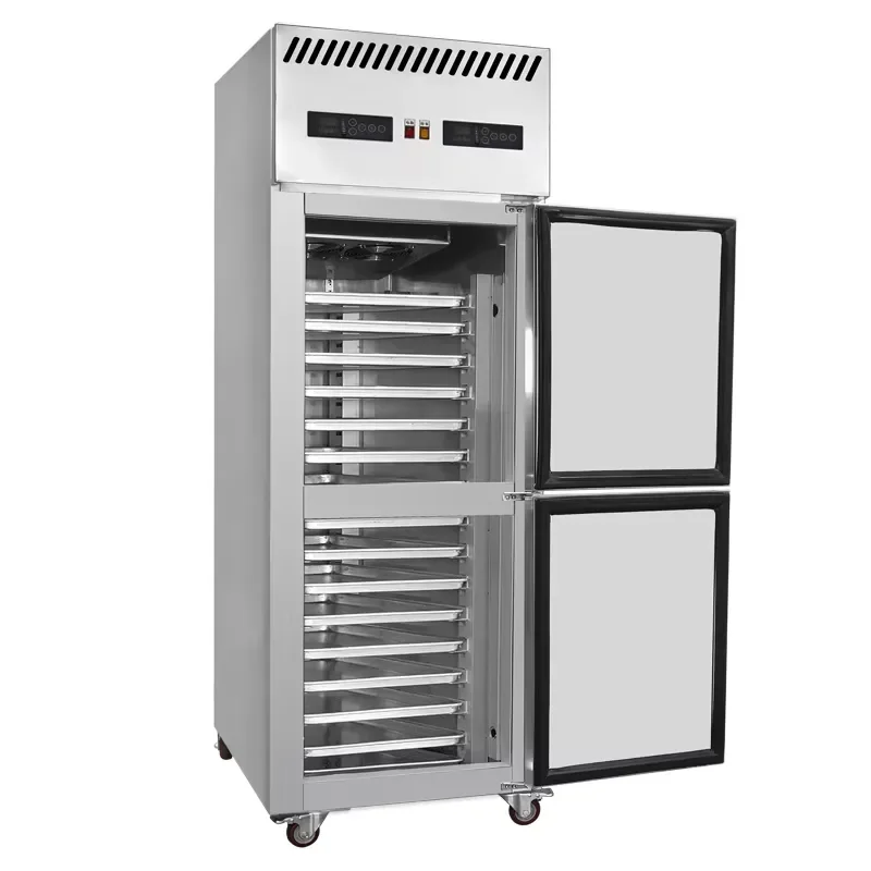 Double-Temperature -25C 2-Door Upright Freezer with Frost Free Digital Display Control Fan Cooling for Cake Shop Use