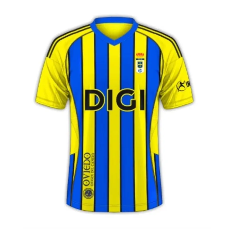 25_26 Real Oviedo Camisetas local y visitante, camisetas de portero, camisetas casuales transpirables para fanáticos de los deportes, unisex y para niños
