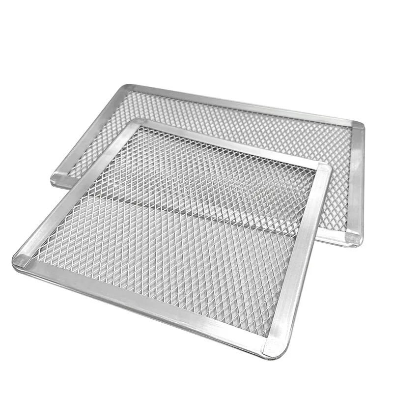 Rectangular Pizza Screen Square Seamless Aluminum Baking Tray Baking Net Non-stick Bakeware Oven Safe DIY Pizza Tools Pizza Pan