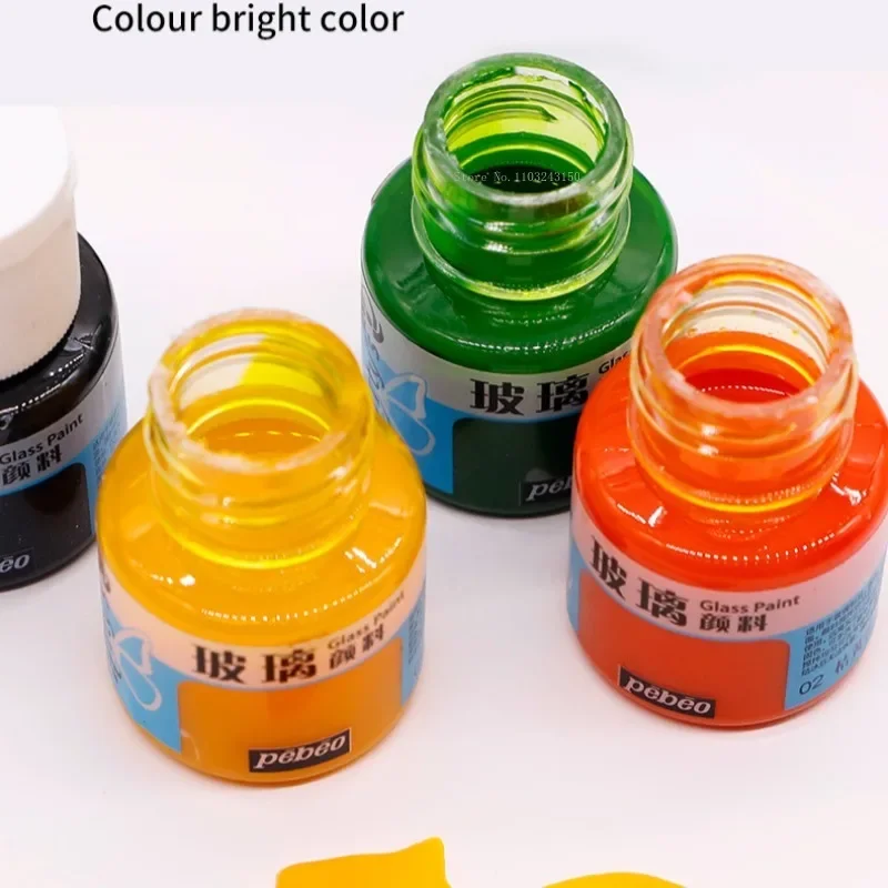 20ml/bottle Glass Pigment Waterproof Hand-painted Glassware Hook Line Painted Decorative Paint Natural Dry Watercolor Pigment