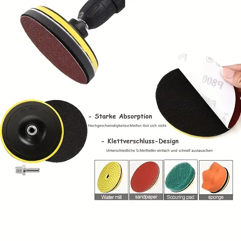 10/20/30/50 قطعة 5 بوصة 125 مللي متر يتدفقون الصنفرة الجافة الصنفرة الصنفرة 60-1000 حجم الحبوب طاحونة المسار العشوائي