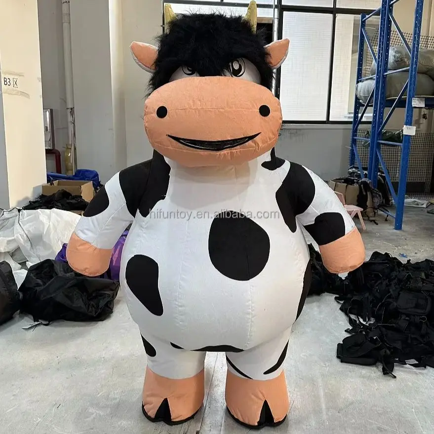 

Inflatable Cow Mascot Costumes Unicorn Parade Outfits Birthdays for Adults Animal Halloween Party Suits No Battery