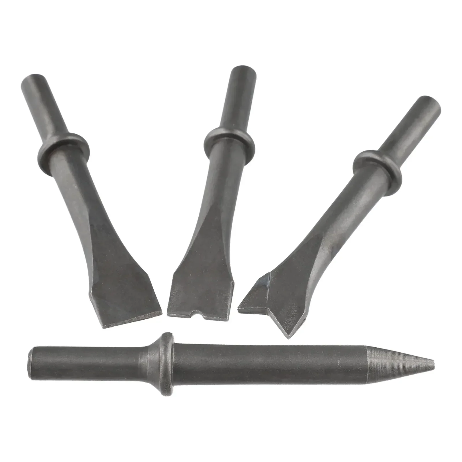 Air Chisel Head Set 4 Long Handled Pneumatic Bits for Gas Shovel 150 Suitable for Stone Carvings and Sand Removal