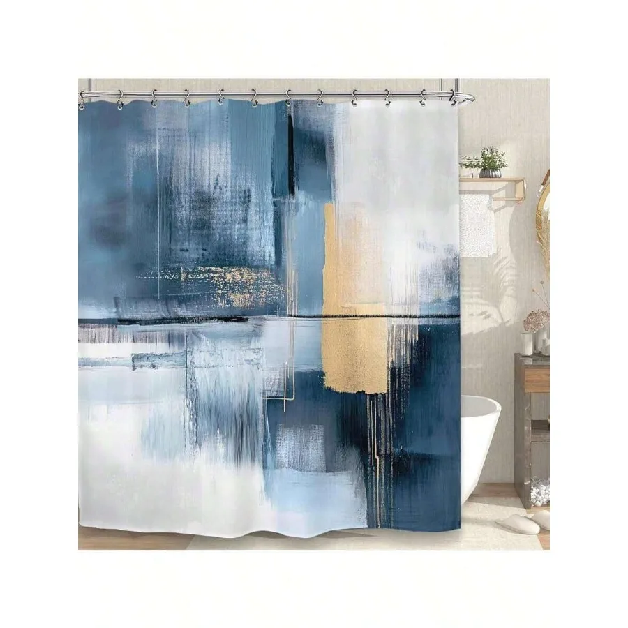 

Black Matisse Flower Shower Curtain, Vintage Abstract Floral Leaves Aesthetic Retro Art 70s Modern Bathroom Set Accessories Dec