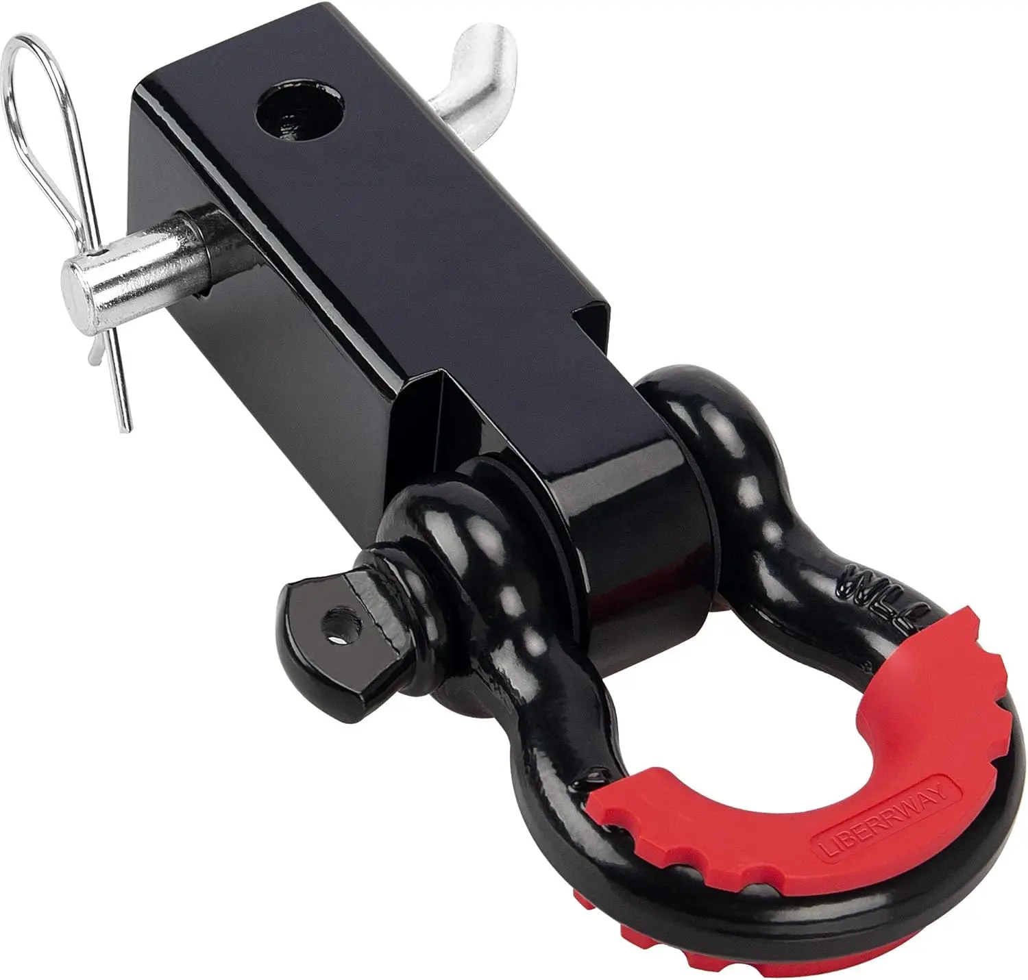 

2' Shackle Hitch Receiver with Hitch Pin, 41918 Lbs Break Strength, Rust-Resistant, Heavy Duty with 3/4' D-Ring Shackle, Towing