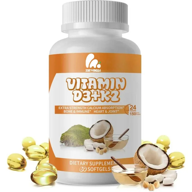 

Витаминная добавка K2 D3, содержащая кокосовое масло MCT | 60 веганских мягких капсул | Здоровье костей, поддержка иммунитета