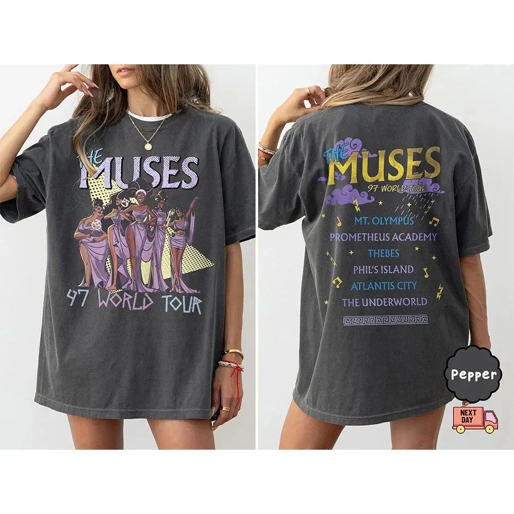 2026 Damen Retro Anime Cartoon T-Shirt Sommer Hercules The Muses 97 World Tour Komfort-Shirt Street Oversize Baumwoll-Sporttrikot – Detail 9