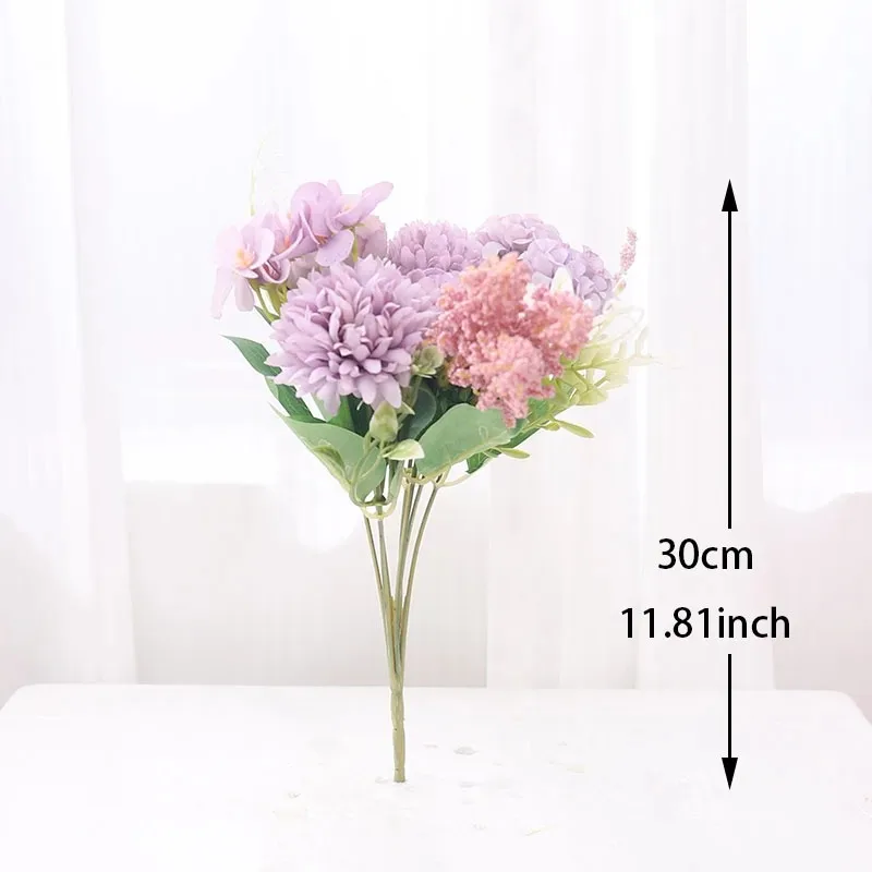 Artificial Flowers Pink Silk Bride Bouquets Peony Wedding Supplies Home Room Garden Decoration Fake Floral Valentine\'s Day Gifts