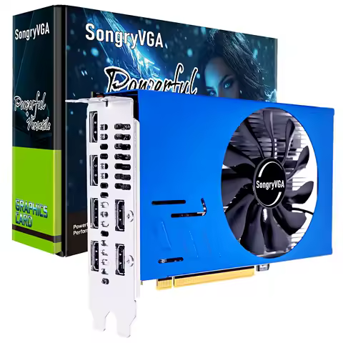 SongryVGA RX 580 4/8GB Multi-Screen Graphics Card,GDDR5 6 HDMI 2.0 Outputs PCIe 3.0 x16 Interface for Stock Trading,Video Wall
