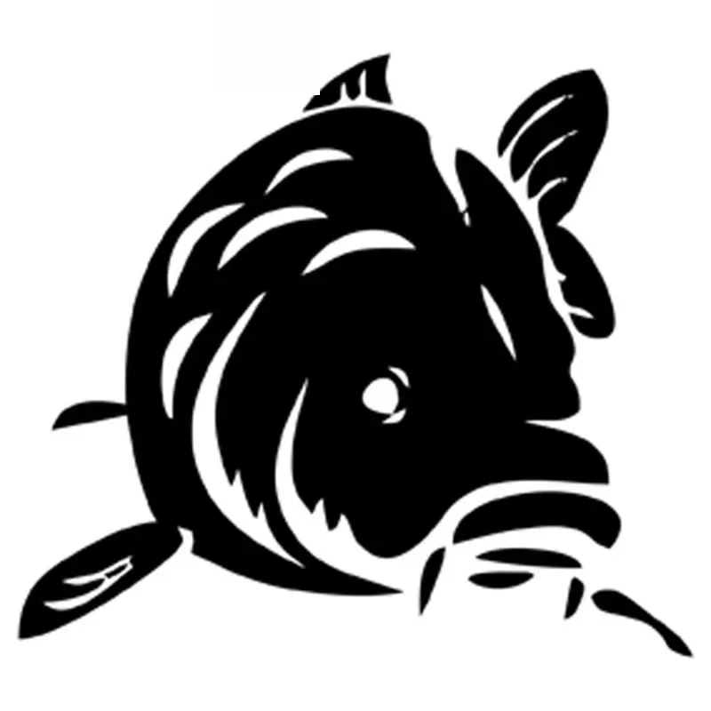 Car Stickers Funny Fish Animal PVC Car Decoration Accessories Decals Creative Waterproof Sunscreen Black/white,14cm*13cm