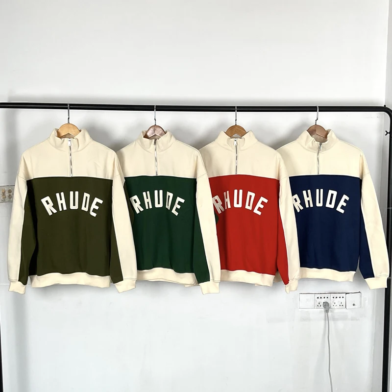 

26SS High Street Style Multi Color Rhude Sweatshirt Men Women Casual Comfortable High-quality Fleece Sweatshirts