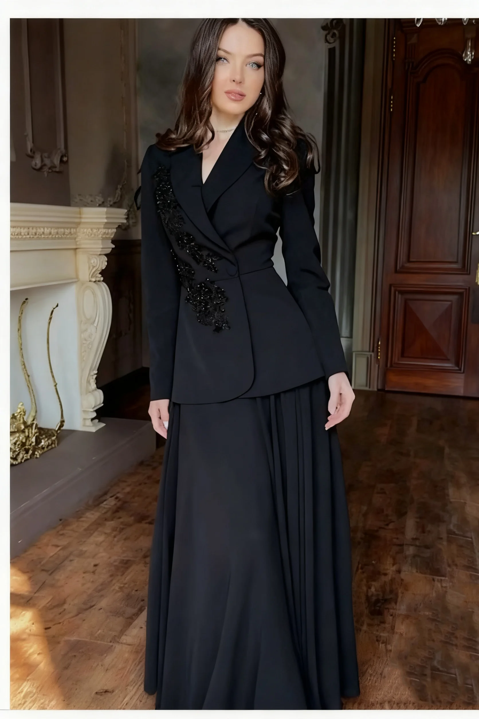 Veste Blazer en dentelle à paillettes pour femmes, ligne A, coupe cintrée, vêtements de cérémonie, pardessus personnalisé, tenue de soirée