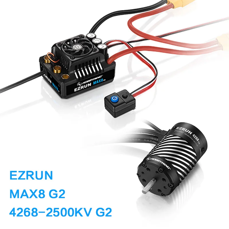 HOBBYWING EzRun MAX8 G2 160A inductive brushless ESC 4268/4278 motor is applicable to 1:8 RC remote control off-road vehicle