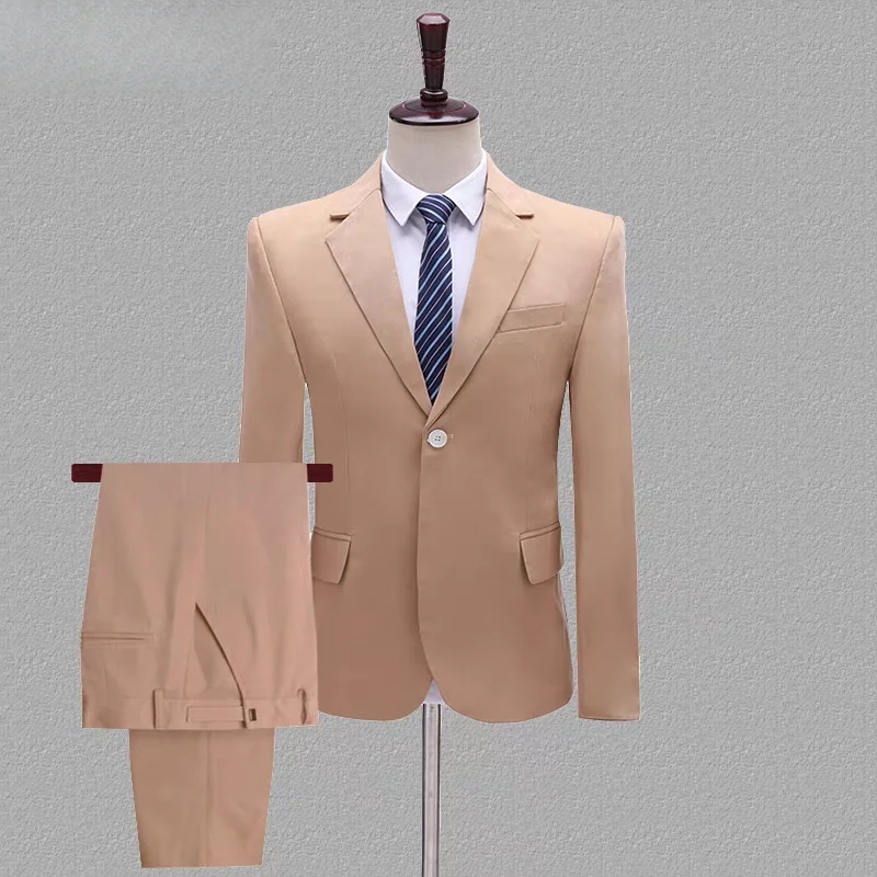 Multi Colored Slim Fitting Suit Set Host Male Singer Choir Performance Clothing Dance Stage Costume Wedding Emcee Guest Clothes