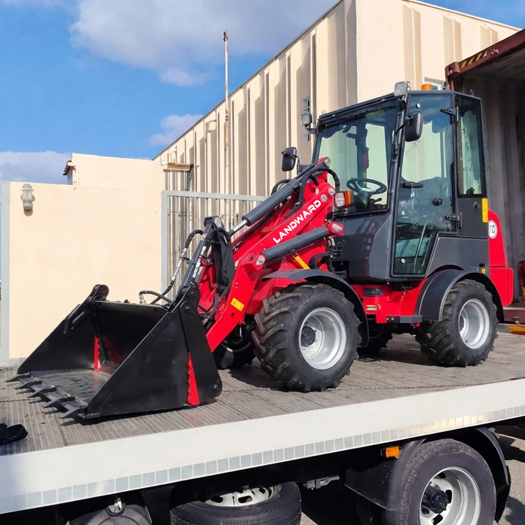 Image of Baumaschinen Knickgelenkter Kleiner Frontlader mit Kubota-Motor Mini-Lader Landwirtschaftlicher Radlader Maßgefertigt zum Verkauf
