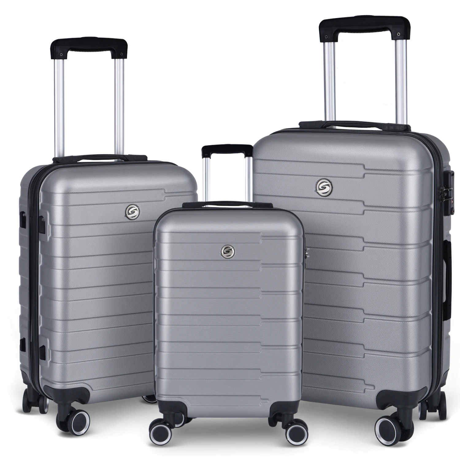 Luggage Suitcase 3 Piece Sets Hardside Carry-on luggage with Spinner Wheels 20