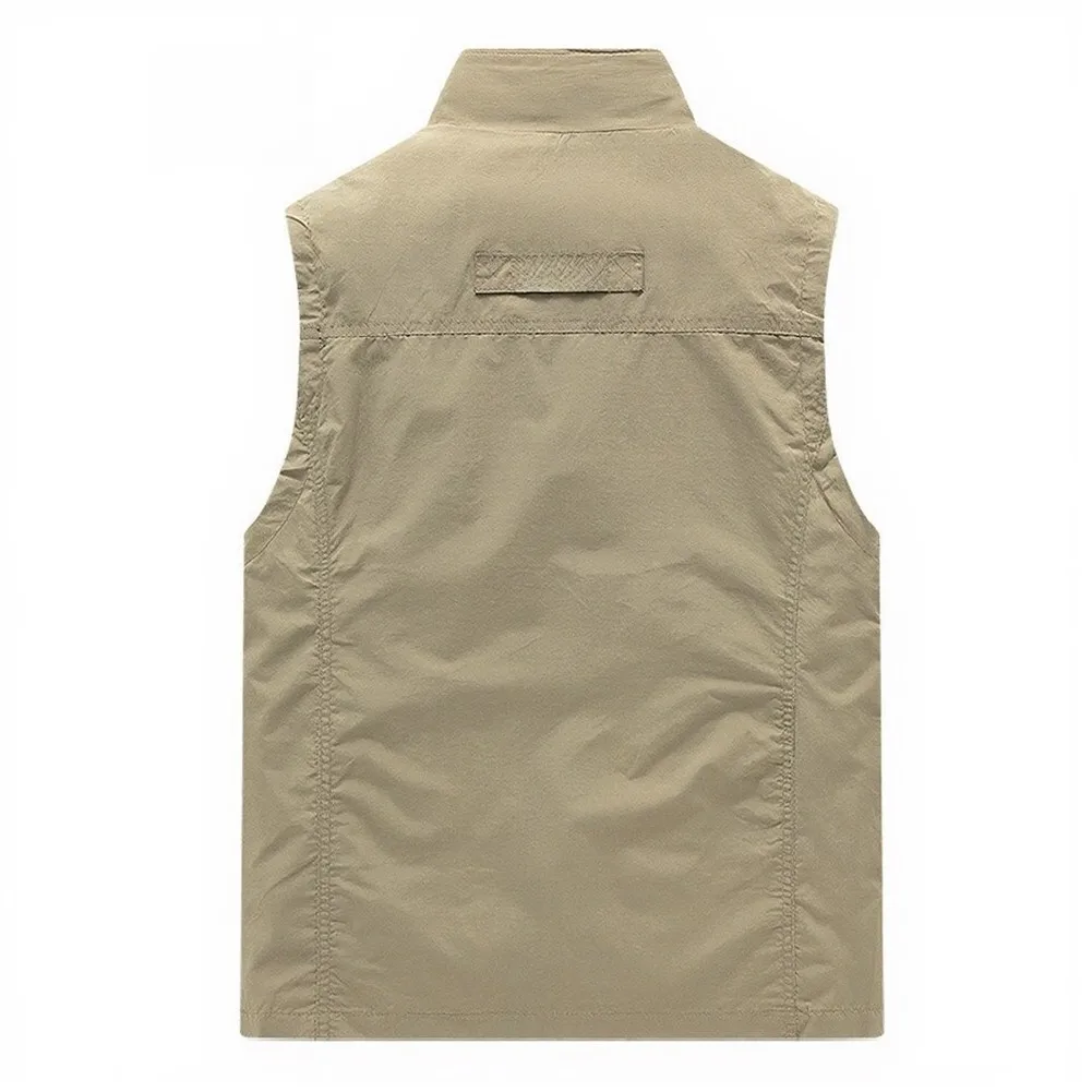 Solid Color Polyester Sleeveless Waistcoat for Men Casual Outdoor Vest Jacket Spring Summer Autumn Regular Fit