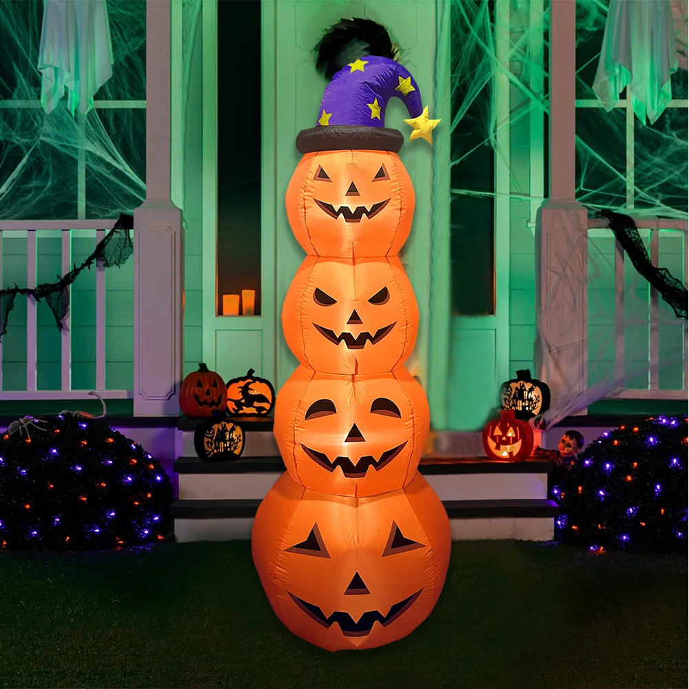 

Halloween Pumpkin Inflatable Decor 2.4M/7.87feet Ghosts Scary Blowing Up Home Garden Halloween Party Decorations Outdoor Props