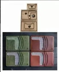 New Japan Steel Blade Wooden Die Wallet Leather Craft Punch Hand Tool Cut Short Wallet Knife Mould XF069
