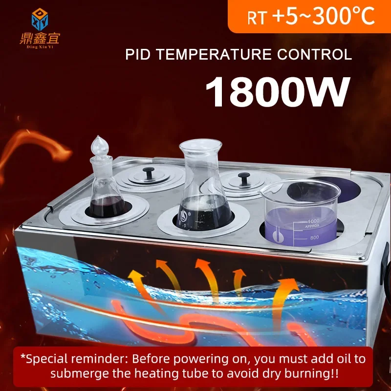 Xin Tester 6 Holes Split Type Oil Bath Lab Heating Thermostatic Devices Digital Display Constant Temperature  220V