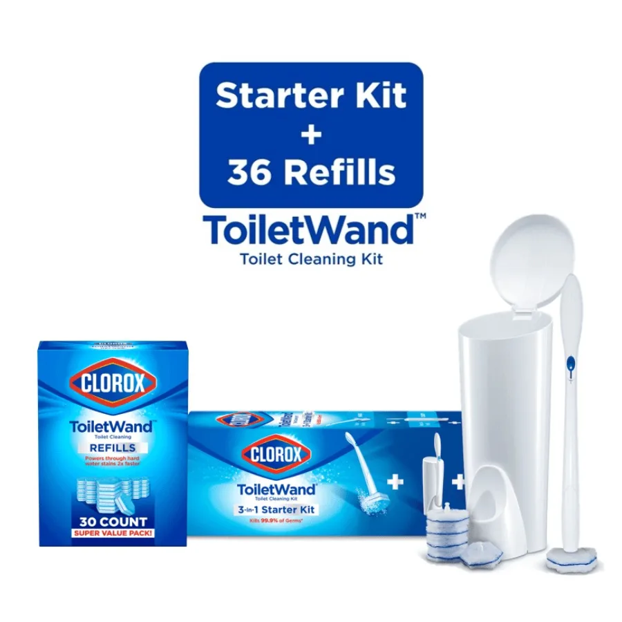 

Toilet Wand Disposable Toilet Bowl Brush and Toilet Wand Toilet Cleaning Refills Bundle