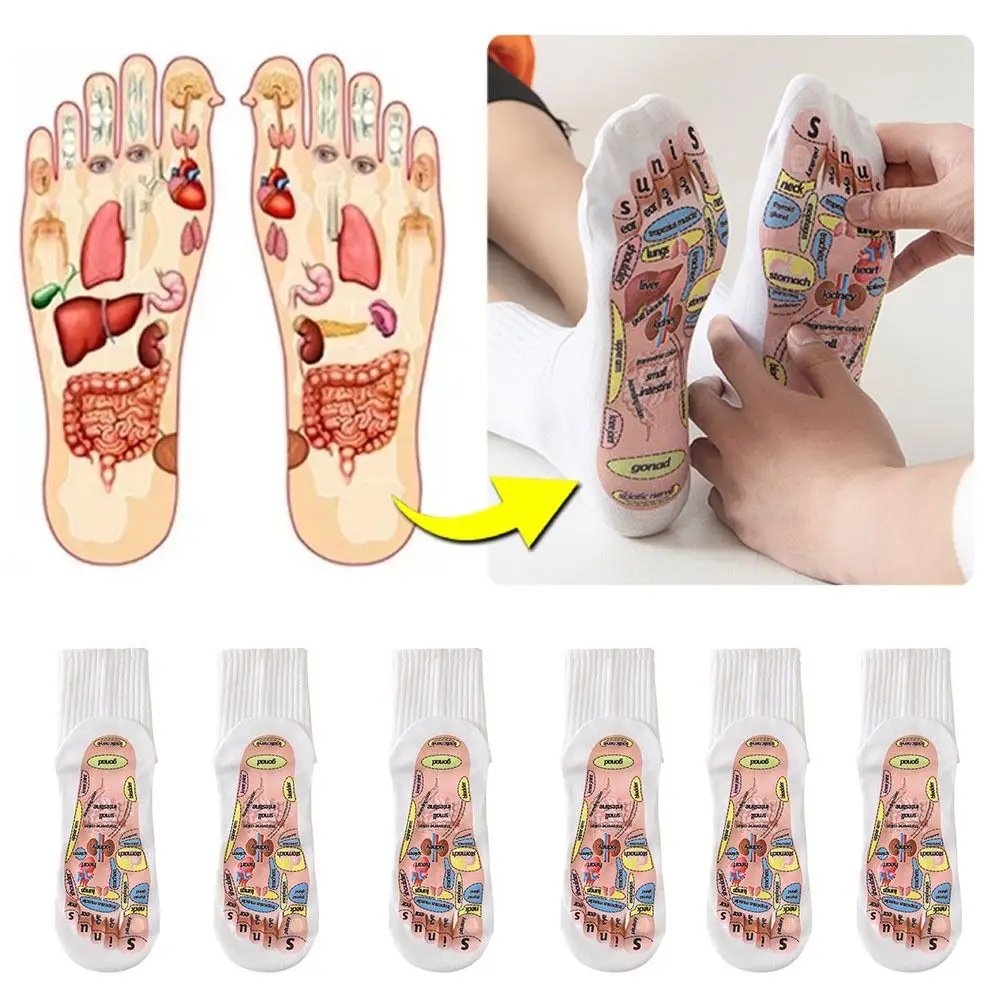 Pressure Socks Acupressure Reflexology Socks with Massage Tool Feet Massage Tool Feet Massage Socks Acupoint Schematic Socks