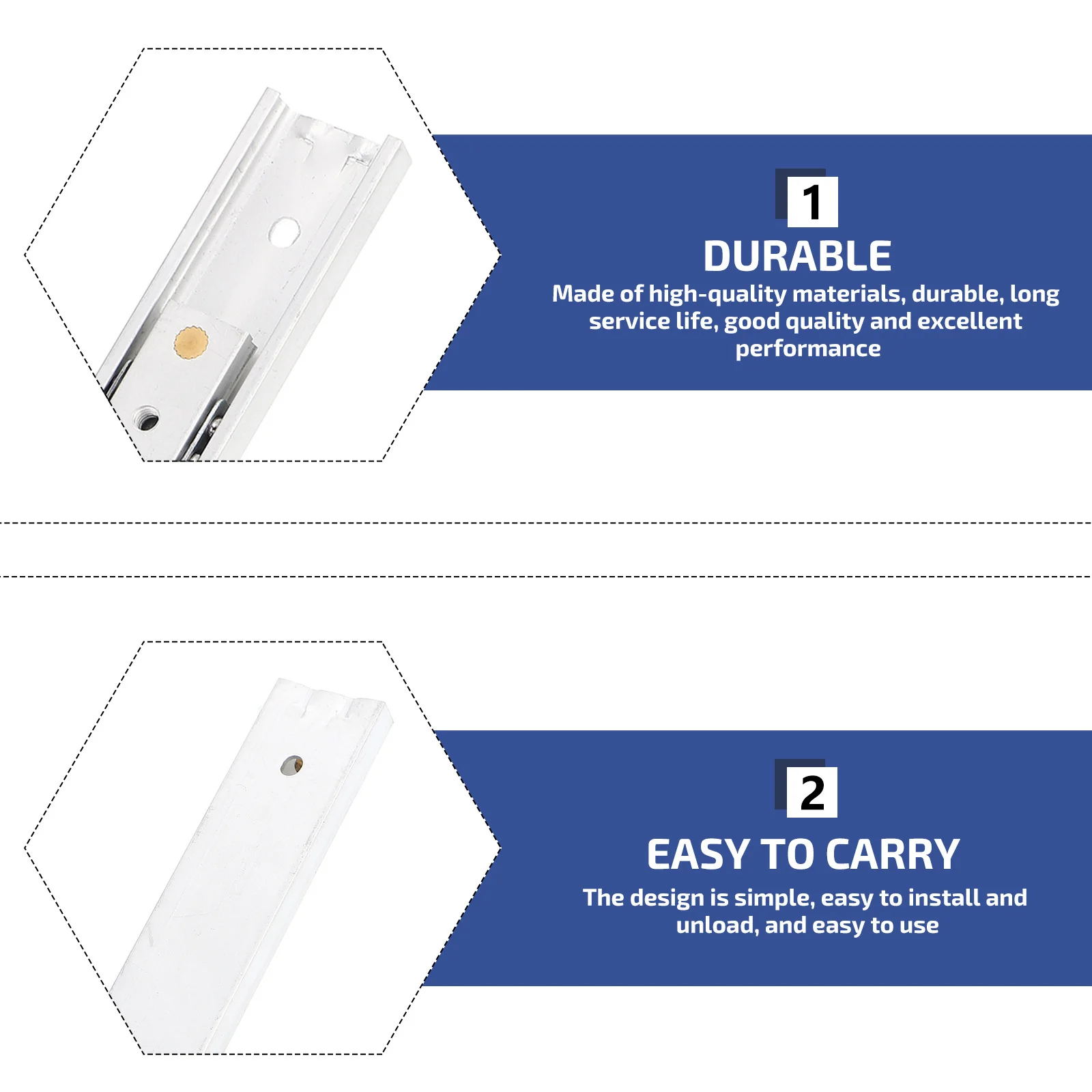 

2pcs Heavy Duty Bidirectional Drawer Slides Extended Cabinet Slides For Household Drawers Cupboard Furniture Containers