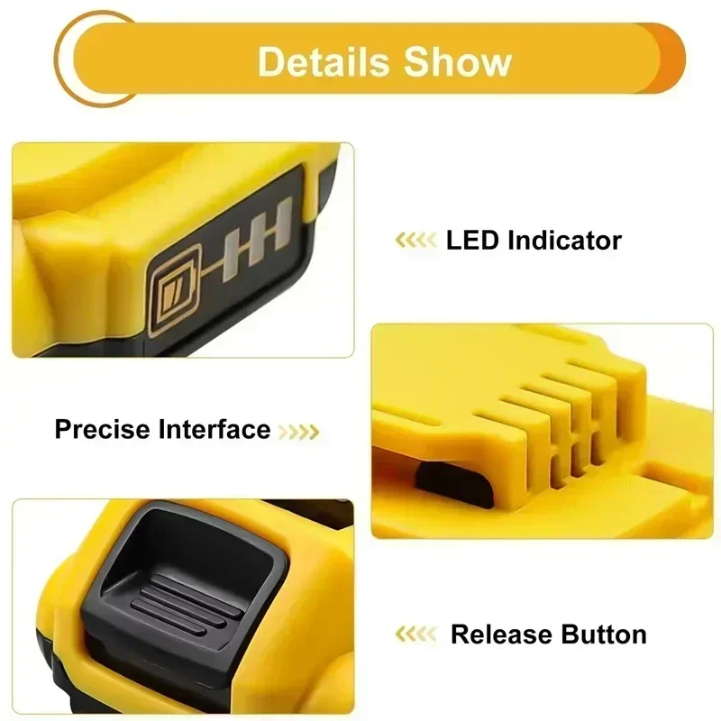 🔋 Новый сменный литиевый аккумулятор DCB200 20 В 12,0 Ач для Dewalt 18 В DCB184 DCB200 DCB182 DCB180 DCB181 DCB182 DCB201 DCB206 🔋