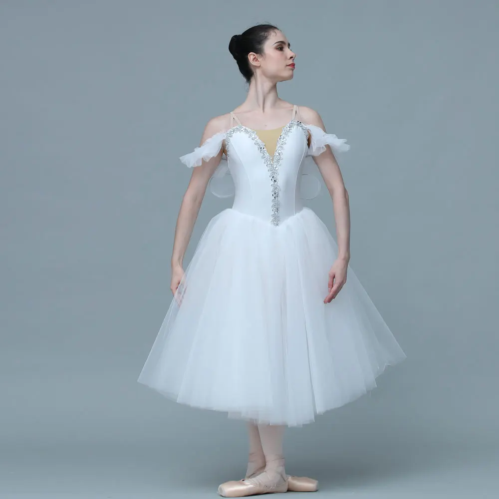 

Dance Favourite Ballet Tutus 20027 Romantic White ballet Tutu Adult Professional Ballet Long Tutu White With Wings