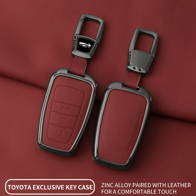 

Car Key Case Cover Fob For Toyota Prius Camry Corolla CHR C-HR RAV4 Land Cruiser Prado Zinc Alloy Protector Keychain Accessories