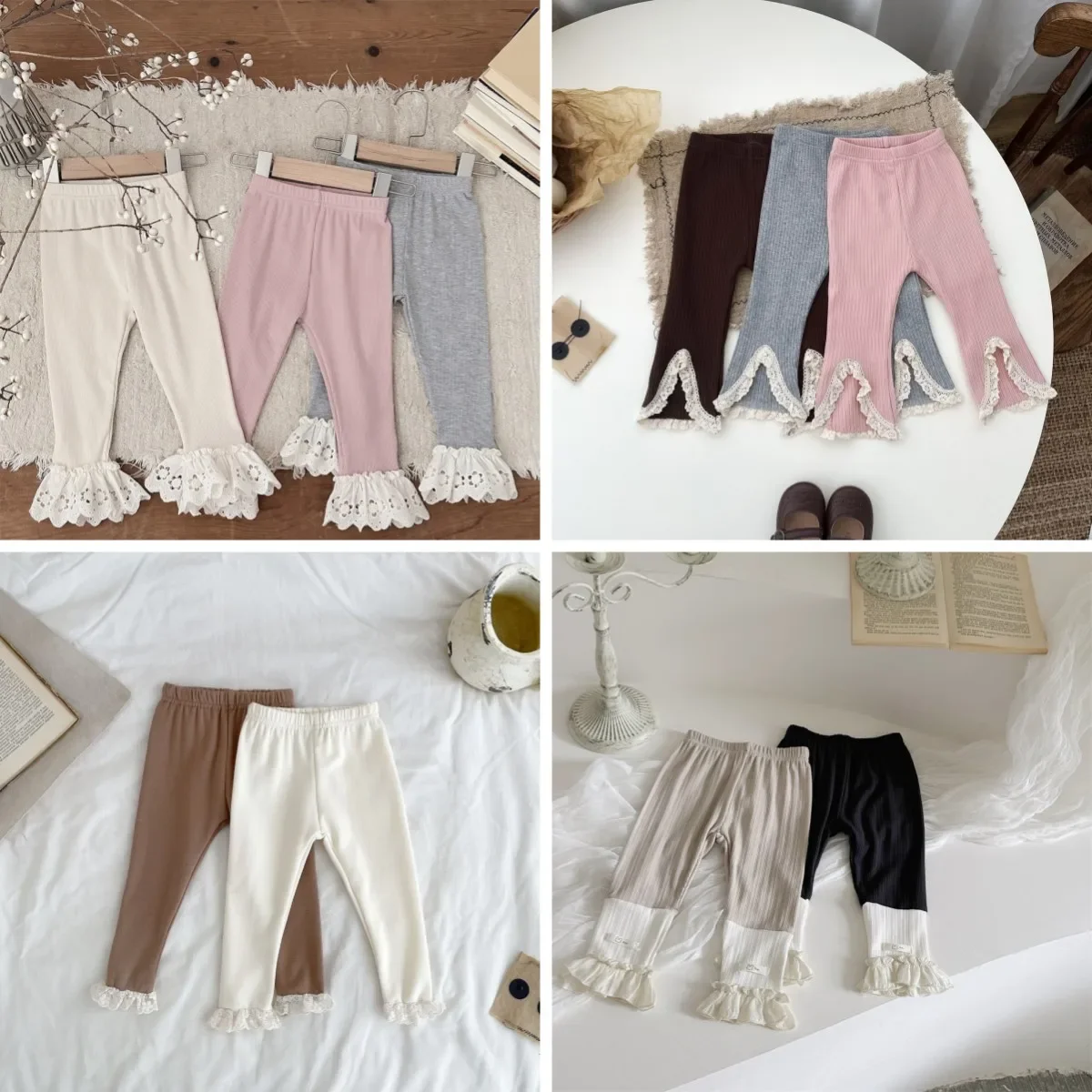 Kids Pants 24 Autumn Infant Baby Girls Boys Cute Lace Pants Baby Girls Princess Leggings