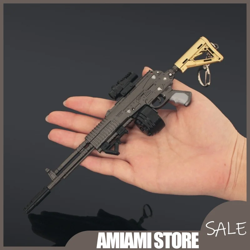 22cm 다크 존 AEK 어썰트 라이플 모델 분리형 합금 미니 건 복제 전술 키 체인 디스플레이 군사 수집가의 선물