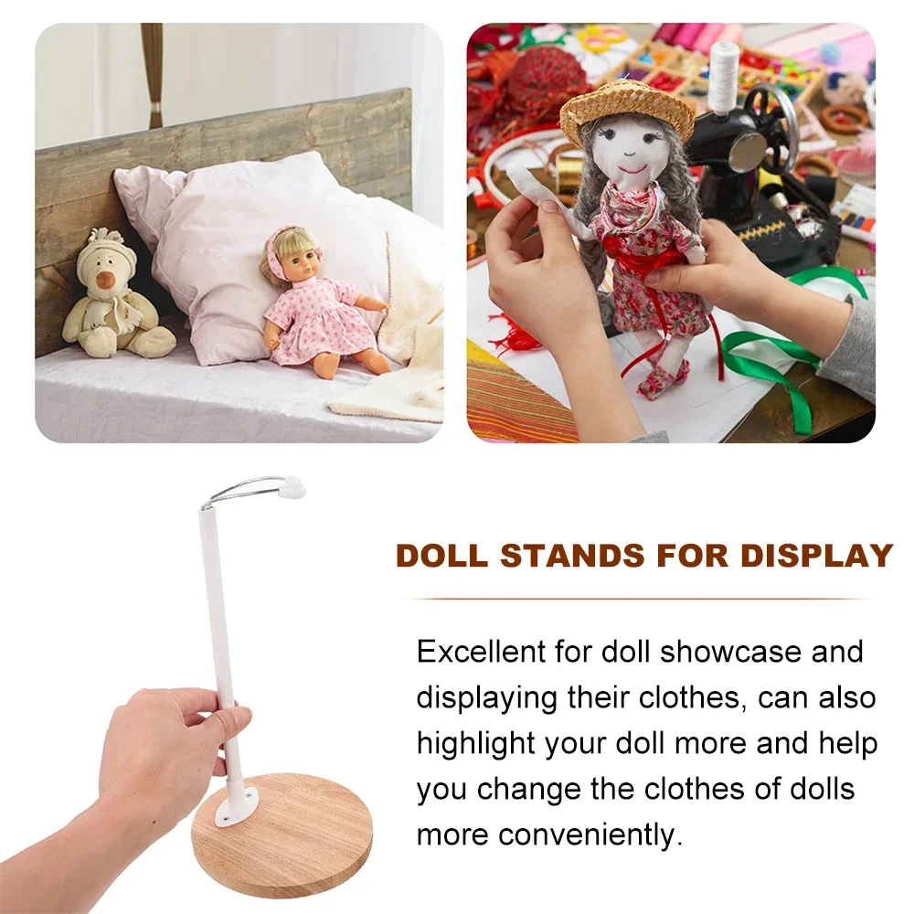 Wooden Doll Maniquin Stand 20-60cm Figure Doll Toy Model Support Frame Wood Bracket with Wooden Base Toy House Supplies