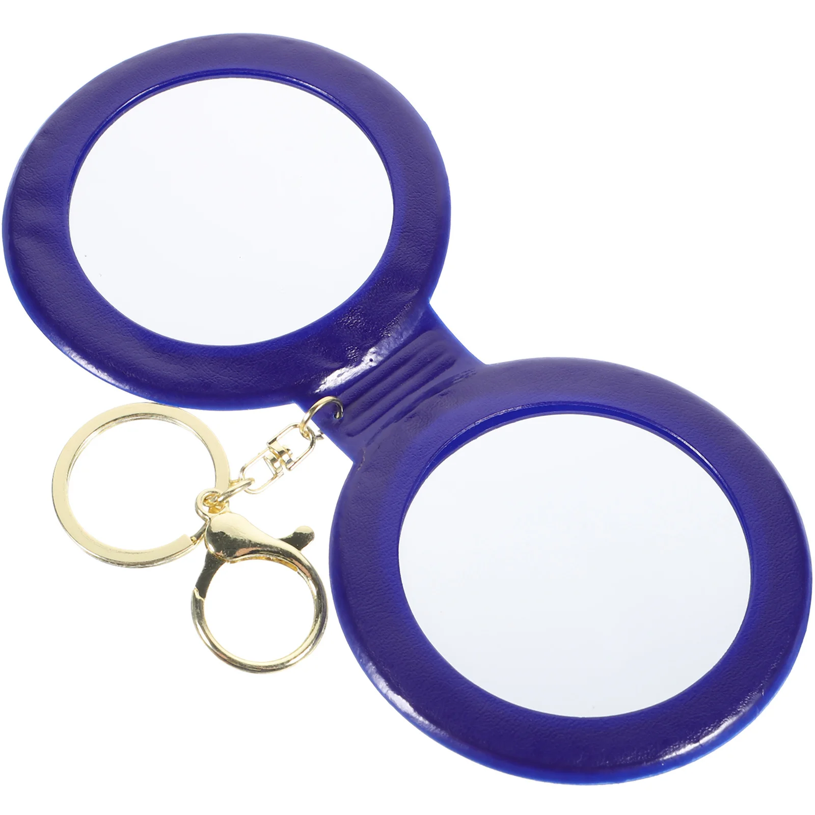 

Red Folding Pocket Makeup Mirror PU Frame Portable Double Sides Compact Mirror for on-The-Go Touch-Up