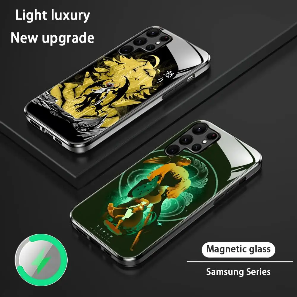 Funda de teléfono Comics The Seven Deadly Sins para Samsung S25 S24 S23 S22 S21 S20 Plus Ultra Note20 funda magnética de vidrio