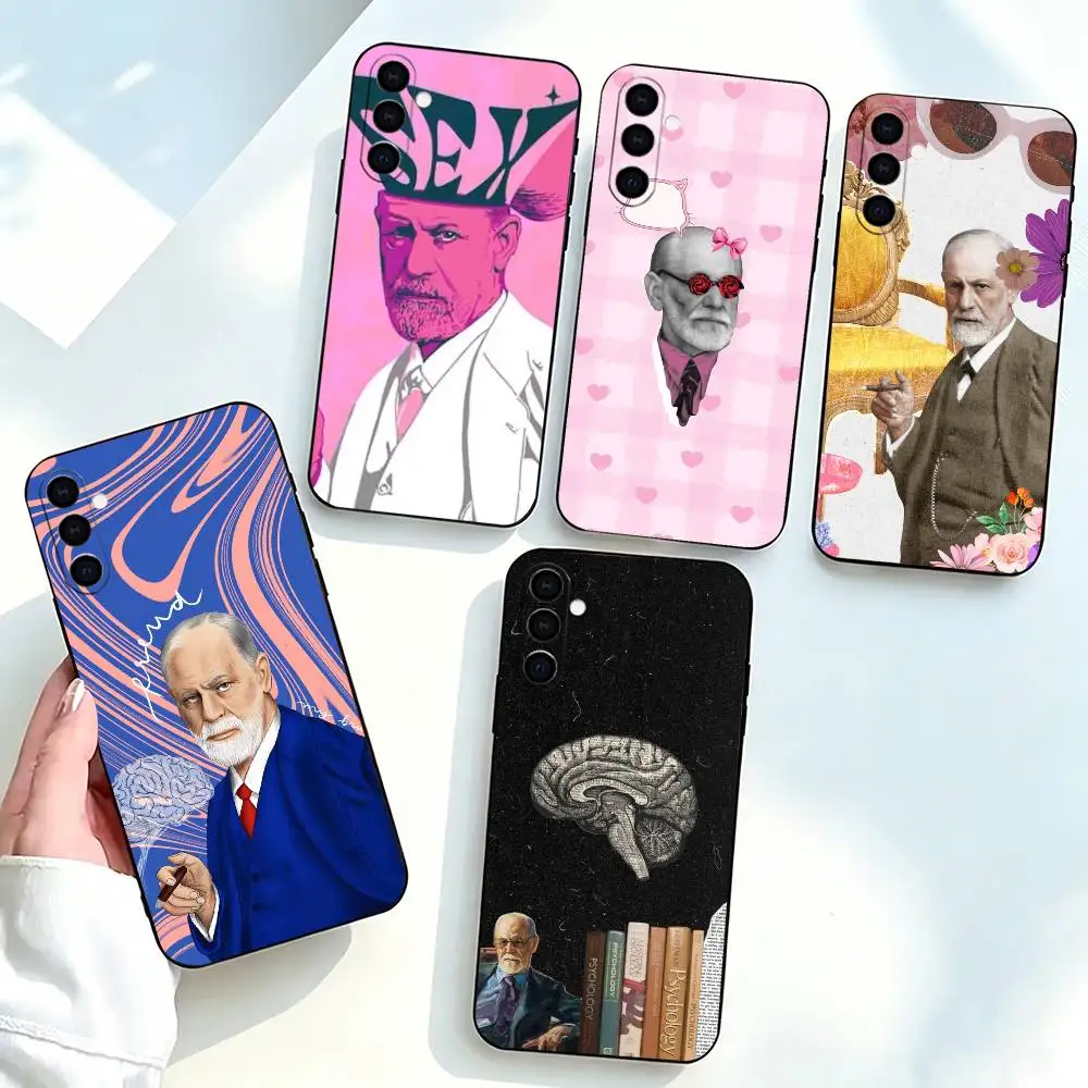 Psychiatrist Sigmund Freud-d Phone Case For Samsung Galaxy A73,A72,A71,A70,A53,A52,A51,Soft Silicone Black Cover